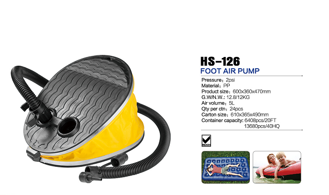 HS-126 foot air pump for inflatable boat